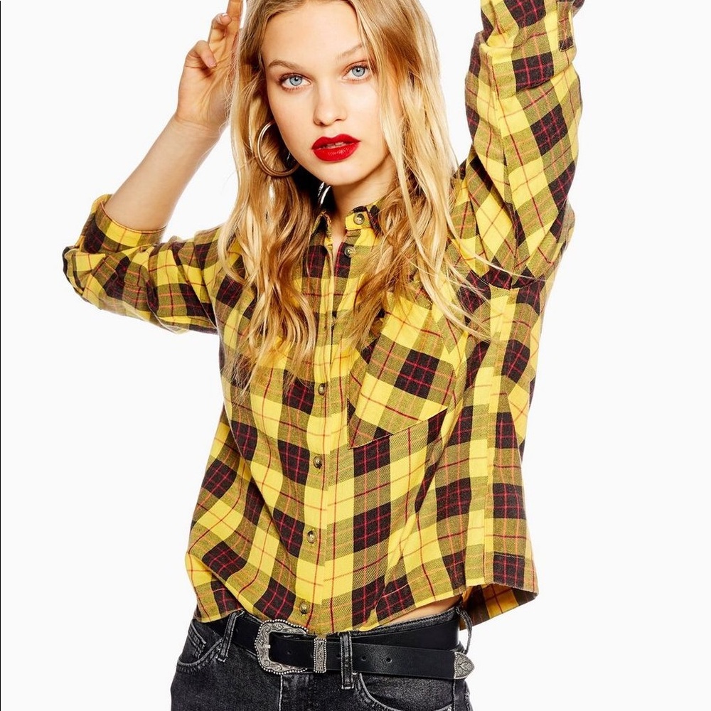 TopShop Washed Boxy Check Shirt